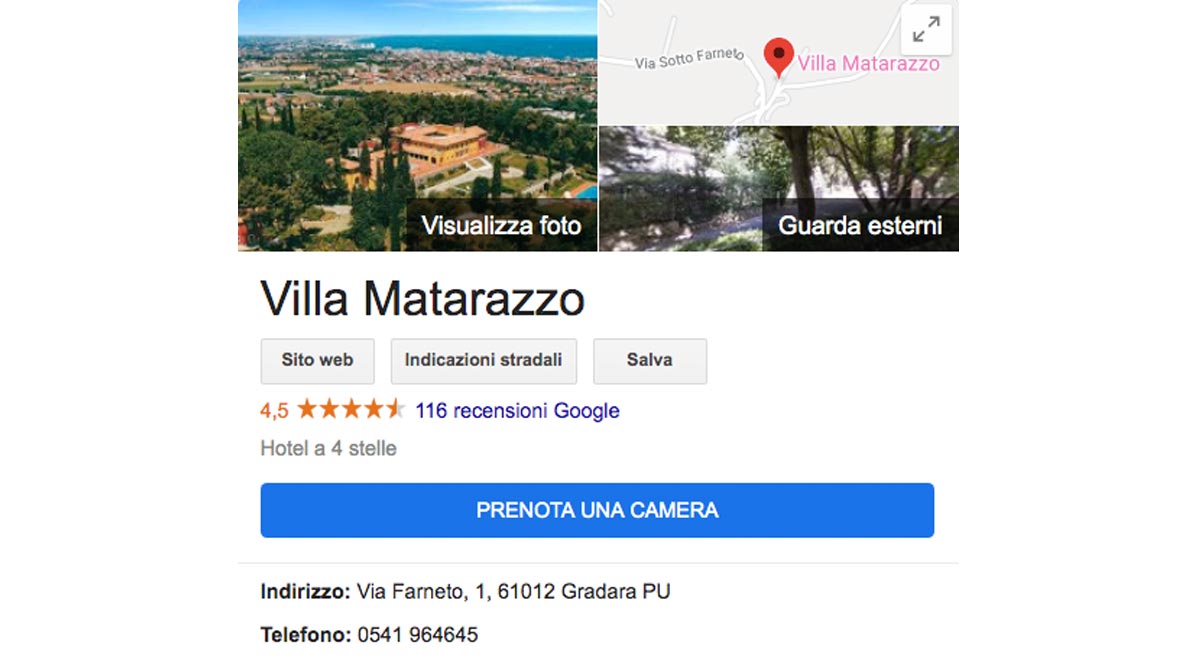 Contatti Relais Villa Matarazzo
