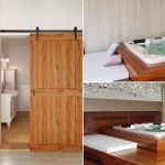 Minipiscina idromassaggio in stanza con barn door