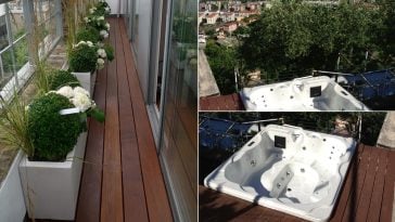 Terrazzo sporgente con minipiscina idromassaggio