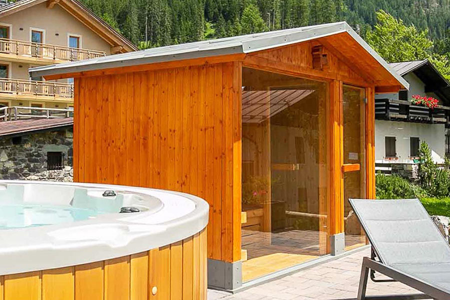 Sauna su misura da esterno Piscina Hotel San Martino