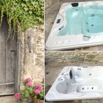 Ingresso rustico reso romantico con piscina idromassaggio