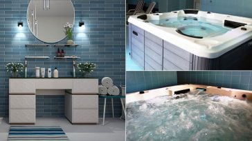 Progetto bagno con una minipiscina idromassaggio