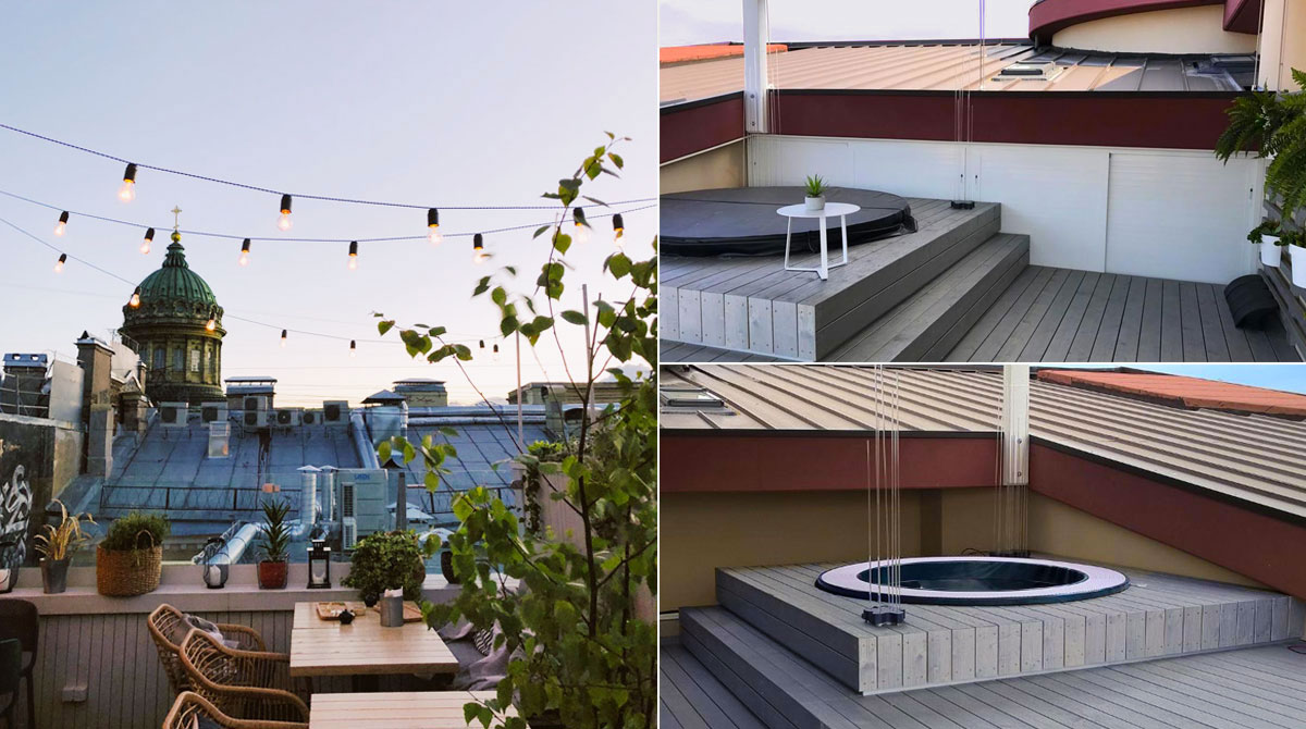 Terrazzo più vivibile con una minipiscina idromassaggio