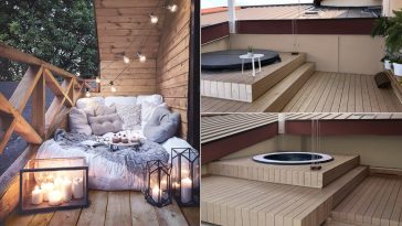 Calda atmosfera invernale nel tuo terrazzo con idromassaggio