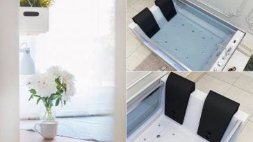Vasca idromassaggio in boiserie shade of blue